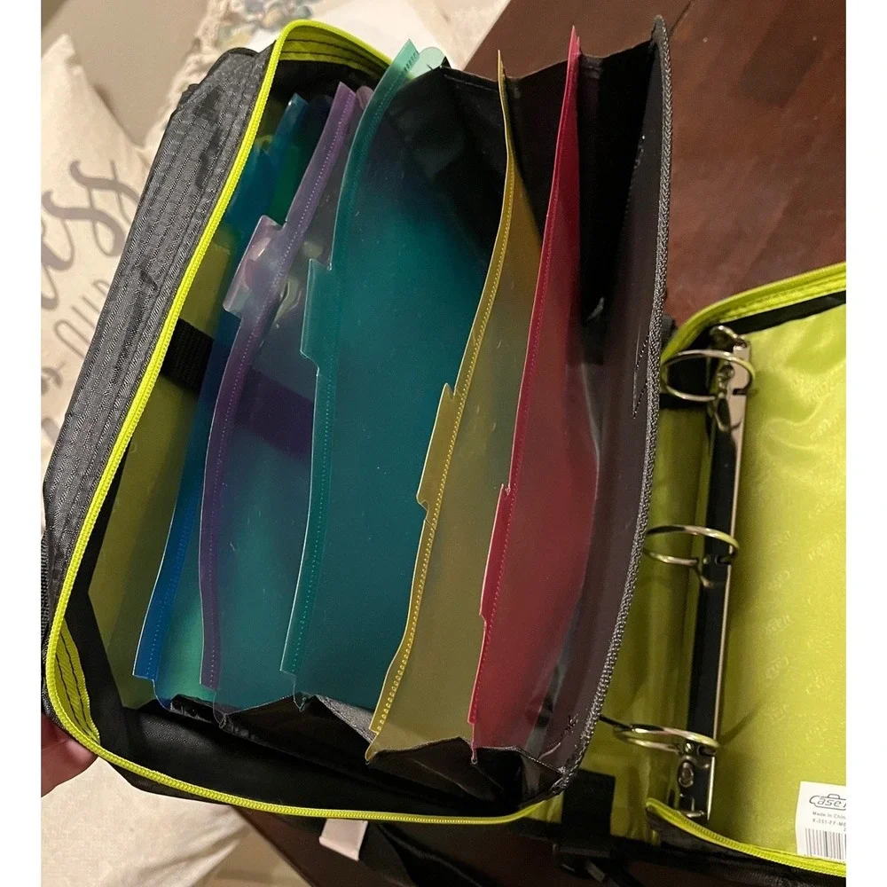 Case-It Monster X-Hugger Round 3 Ring Zipper Binder with Strap NWOT Unused